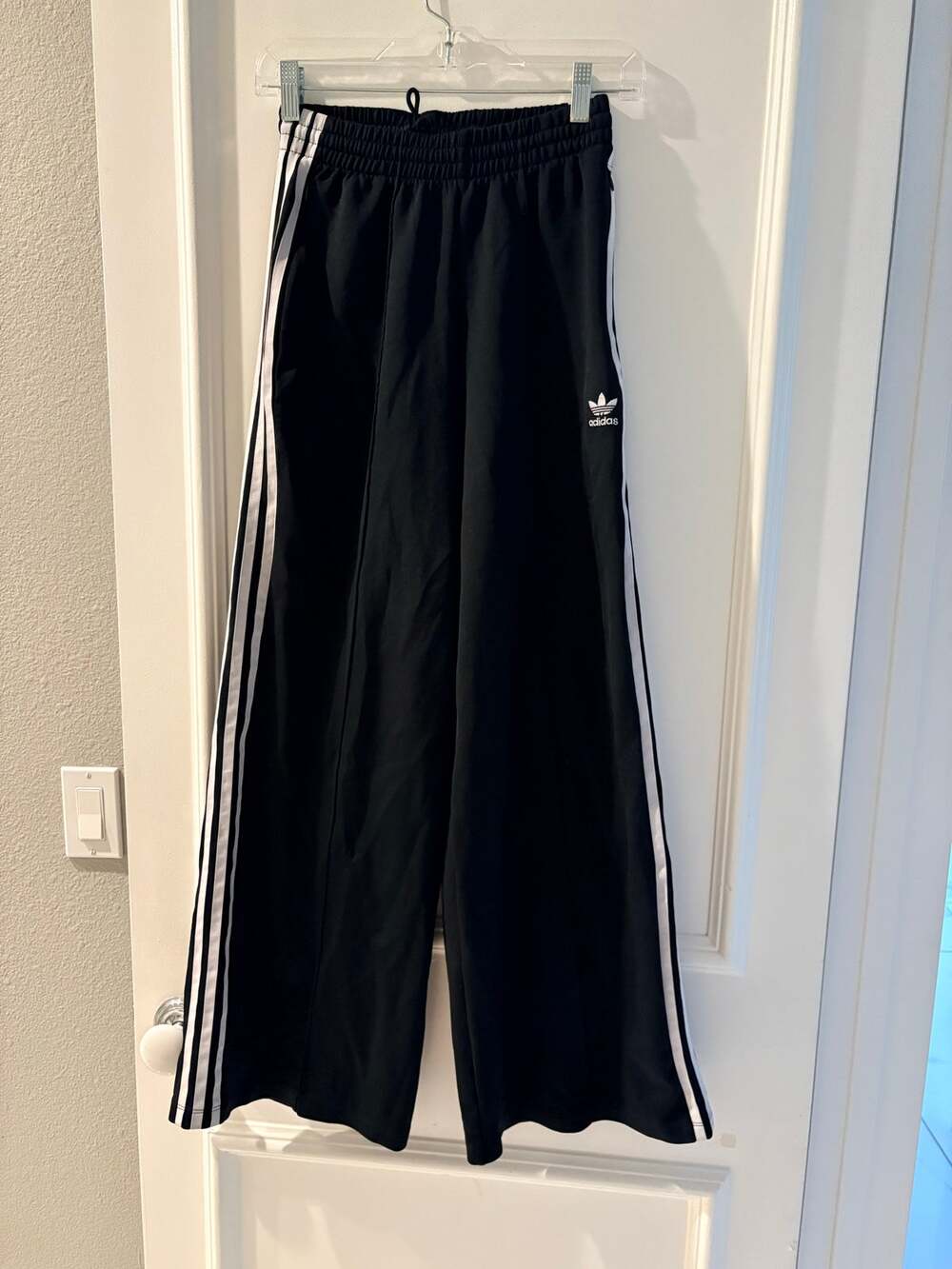 adidas Originals Adicolor Classics Wide Leg Pants Black White Trefoil